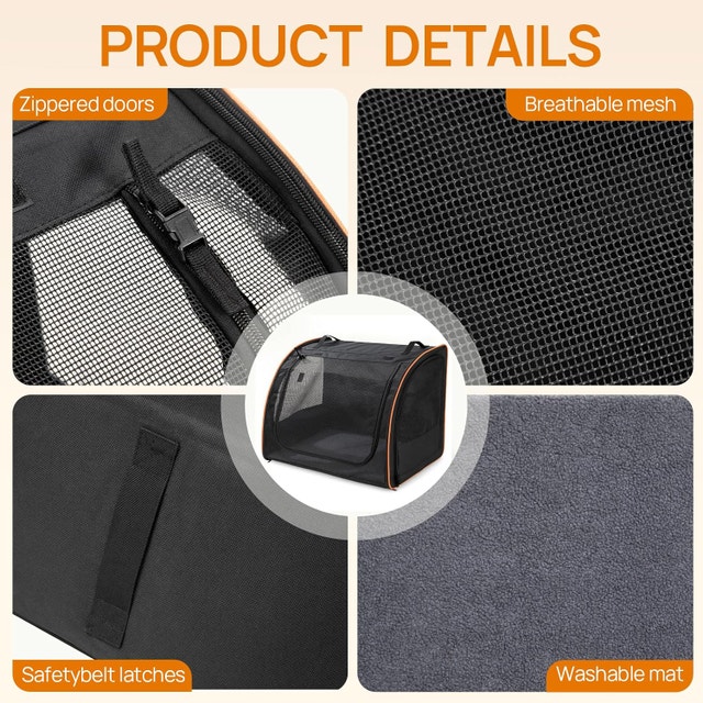 Dog Enclosed Car Seat, Soft-Sided Carrier & Kennel - photo 4