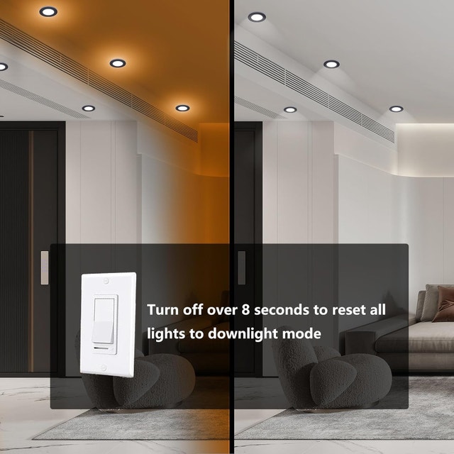 4" Black LED Recessed Pot Lights, 5CCT Selectable, Dimmable - photo 4