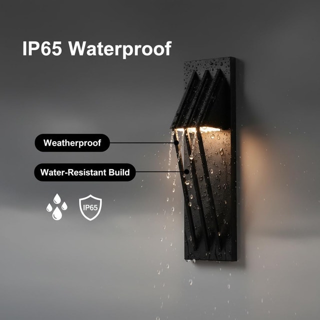 17.7 inch Modern Outdoor Wall Sconce, Waterproof LED Wall Light - photo 2