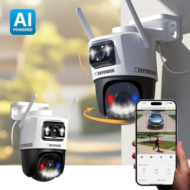 Defender AI 2K+ Guard MAX WiFi Camera, Dual Lens PTZ - photo 3