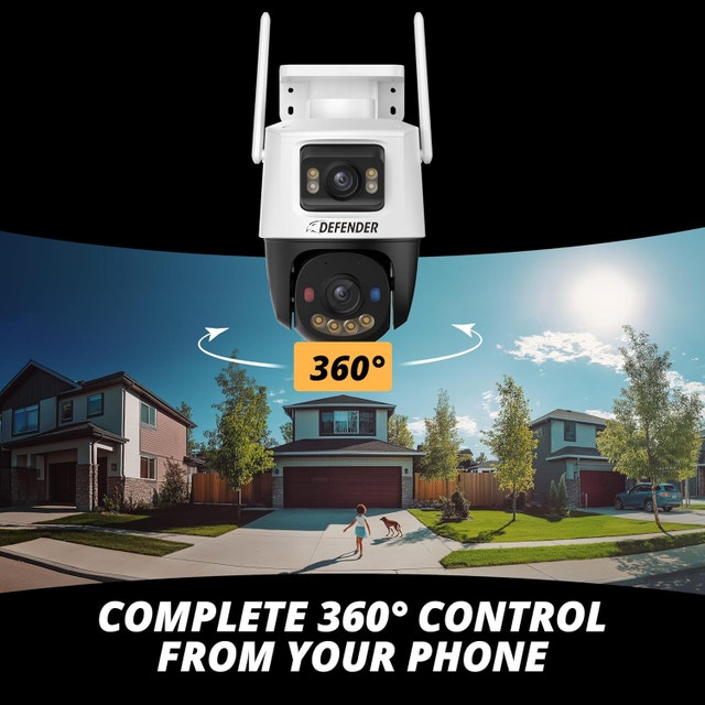Defender AI 2K+ Guard MAX WiFi Camera, Dual Lens PTZ - photo 4