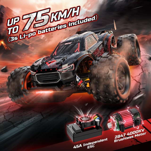 DEERC 1/14 Brushless RC Monster Truck - 46+ MPH 4WD - photo 3