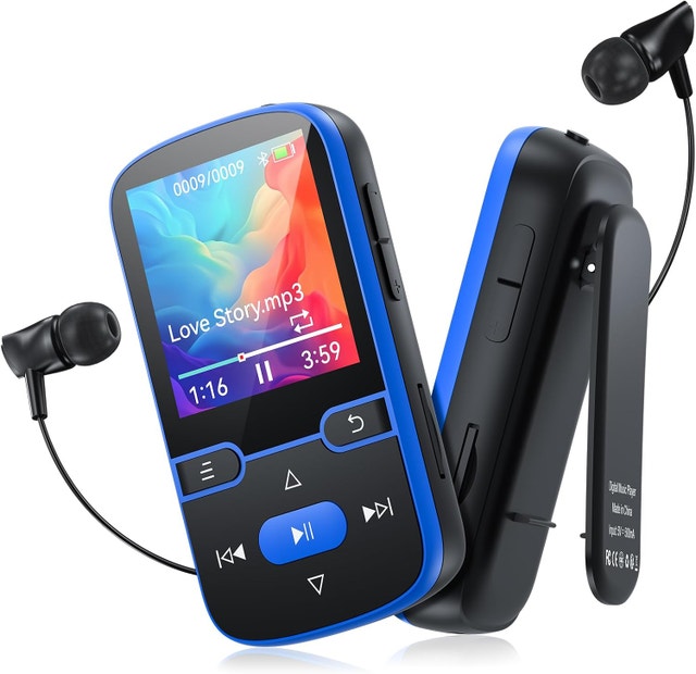 64GB Bluetooth MP3 Player w/ Clip - FM Radio, Voice Recorder