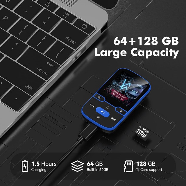 64GB Bluetooth MP3 Player w/ Clip - FM Radio, Voice Recorder - photo 3