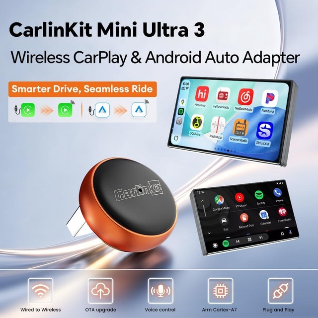 Carlinkit Mini Ultra 3 Wireless CarPlay & Android Auto Adapter