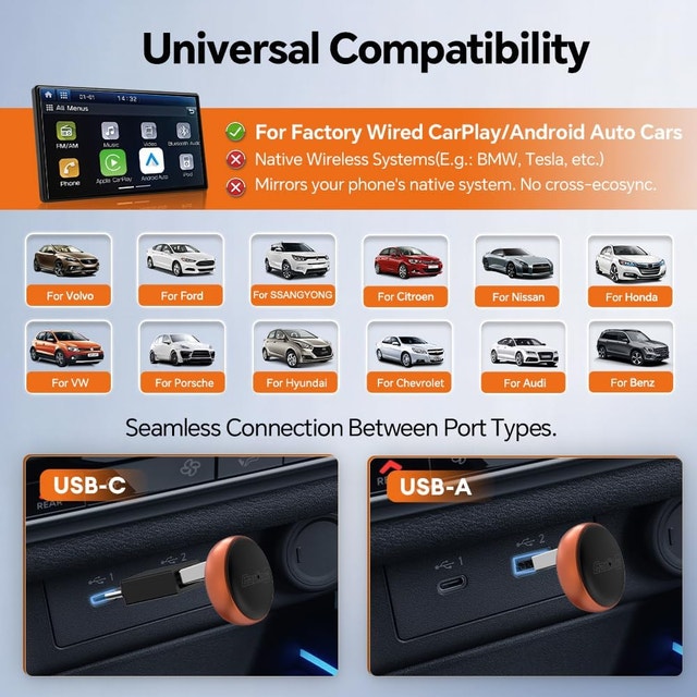Carlinkit Mini Ultra 3 Wireless CarPlay & Android Auto Adapter - photo 4
