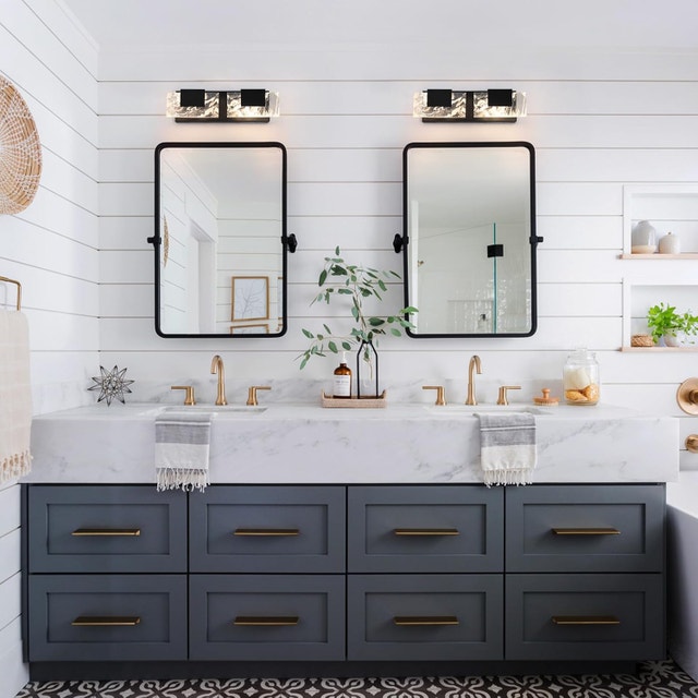 16in Matte Black LED Bathroom Vanity Light 2 Light Acrylic - photo 3