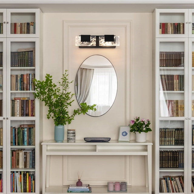 16in Matte Black LED Bathroom Vanity Light 2 Light Acrylic - photo 4