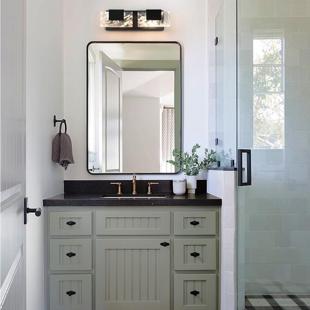16in Matte Black LED Bathroom Vanity Light 2 Light Acrylic - photo 5