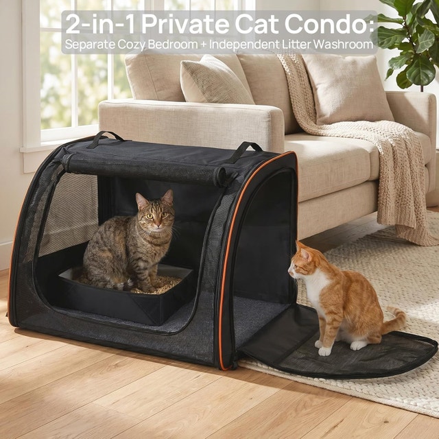 Cat Car Seat Carrier - Enclosed Soft-Sided Travel Crate - photo 4