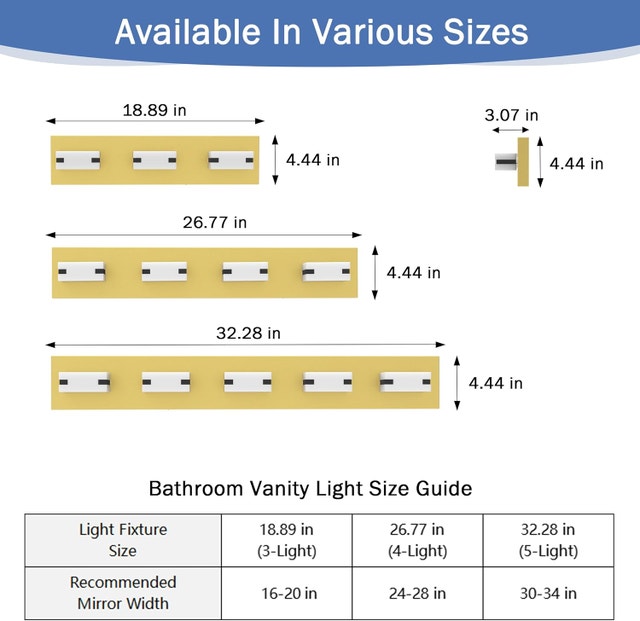 32" Gold LED Bathroom Vanity Light - 5-Light, Dimmable 5CCT - photo 2