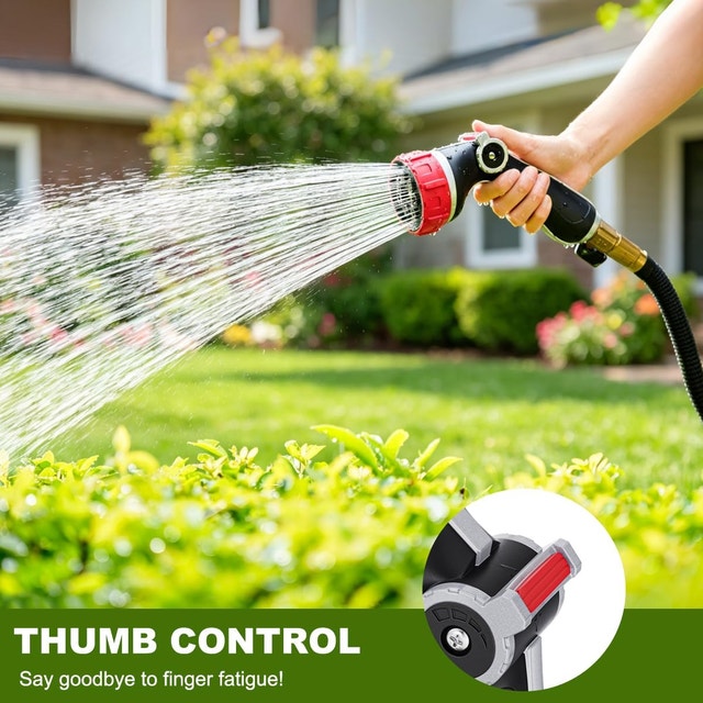 Garden Hose Nozzle - Heavy Duty Metal, 7 Spray Modes, High Press - photo 2