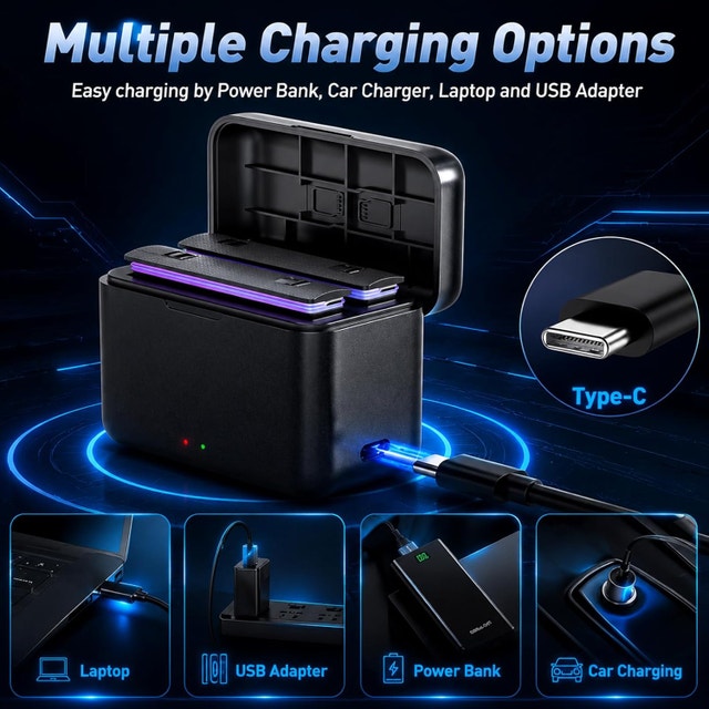 2-Pack Insta360 X4 Replacement Batteries + Dual USB Charger - photo 5