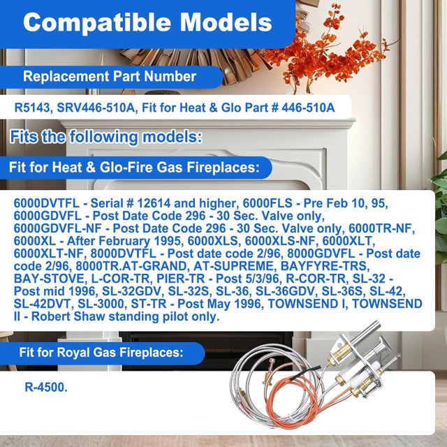 Natural Gas Pilot Assembly 446-510A - Heat-N-Glo/Royal Fireplace - photo 3