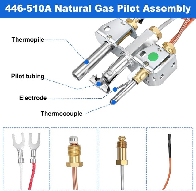 Natural Gas Pilot Assembly 446-510A - Heat-N-Glo/Royal Fireplace - photo 4