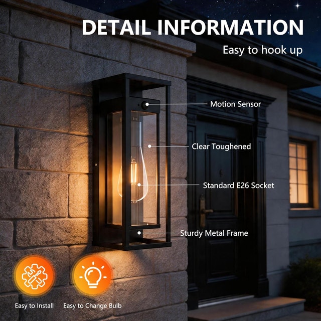 15” Motion Sensor Outdoor Wall Light - Waterproof - photo 5