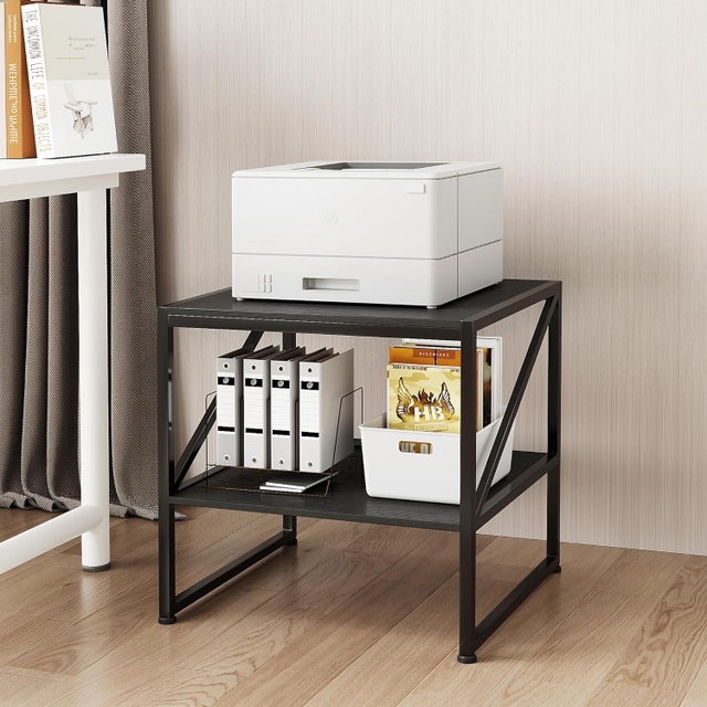 2 Tier Printer Stand 20x20 Under Desk Table Storage Shelf