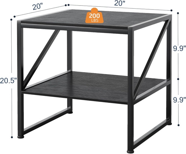 2 Tier Printer Stand 20x20 Under Desk Table Storage Shelf - photo 2
