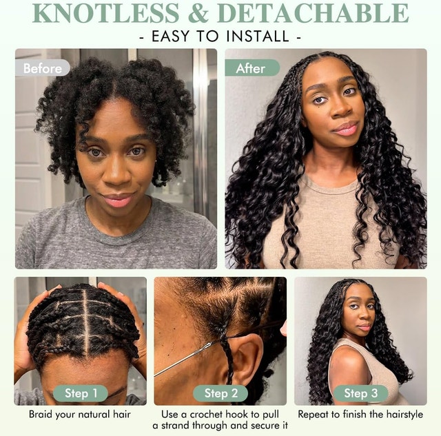 18” Deep Wave Crochet Human Hair Bundles - Pre-Looped - photo 4
