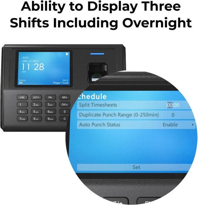 Fingerprint Time Clock Biometric Employee Punch Machine RFID PIN - photo 4