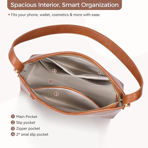 Vegan Leather Hobo Bag for Women, Shoulder & Crossbody Purse - photo 3