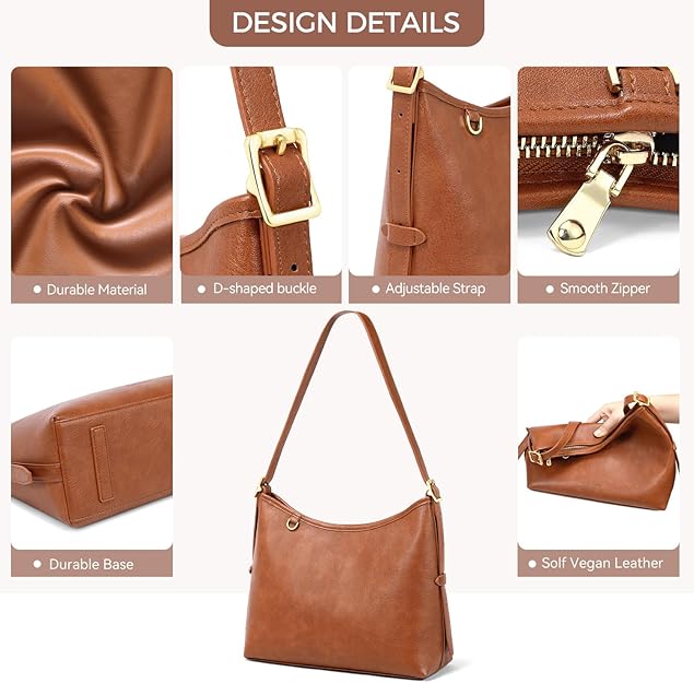 Vegan Leather Hobo Bag for Women, Shoulder & Crossbody Purse - photo 4