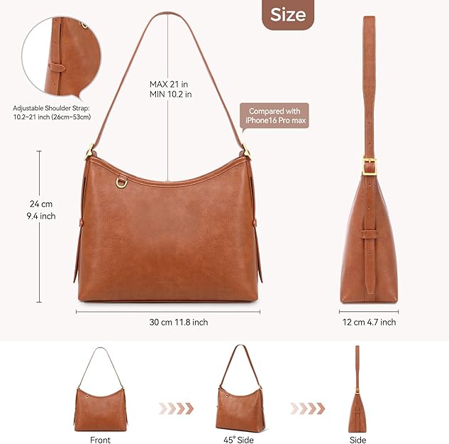 Vegan Leather Hobo Bag for Women, Shoulder & Crossbody Purse - photo 5