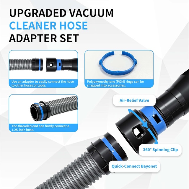 20FT Shop Vac Hose Extension Kit w/ 6 Adapters - photo 4