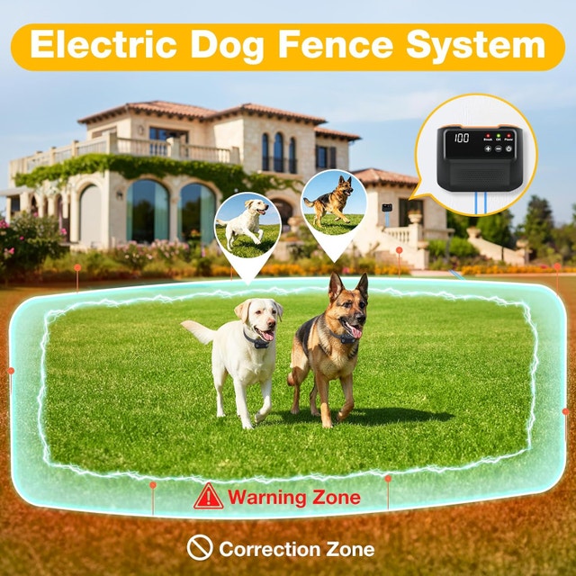 Electric Dog Fence System - 650ft Wire, 2 Waterproof Collars - photo 2