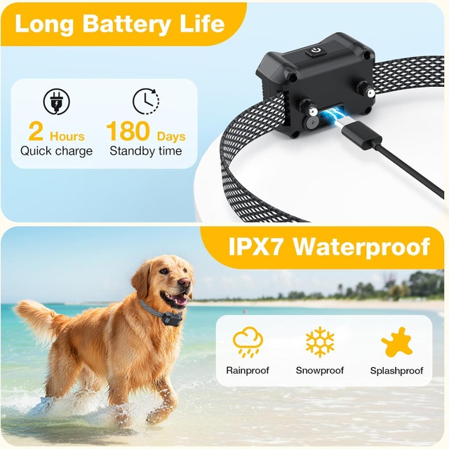 Electric Dog Fence System - 650ft Wire, 2 Waterproof Collars - photo 3