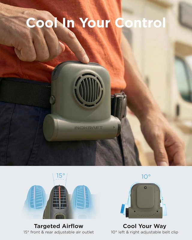 Clip On Waist Fan 49ft Turbo Personal Fan 4Ah Battery - photo 4
