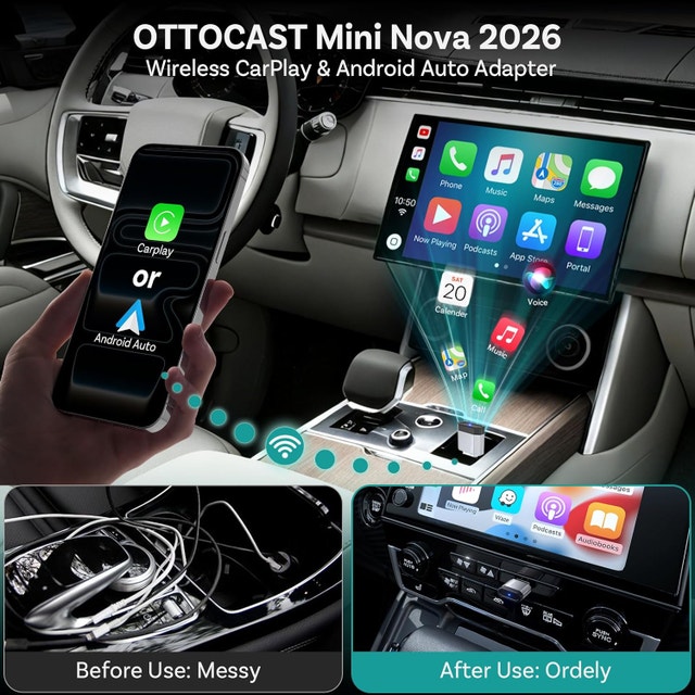 Mini Nova 2-in-1 Wireless CarPlay & Android Auto Adapter - photo 2