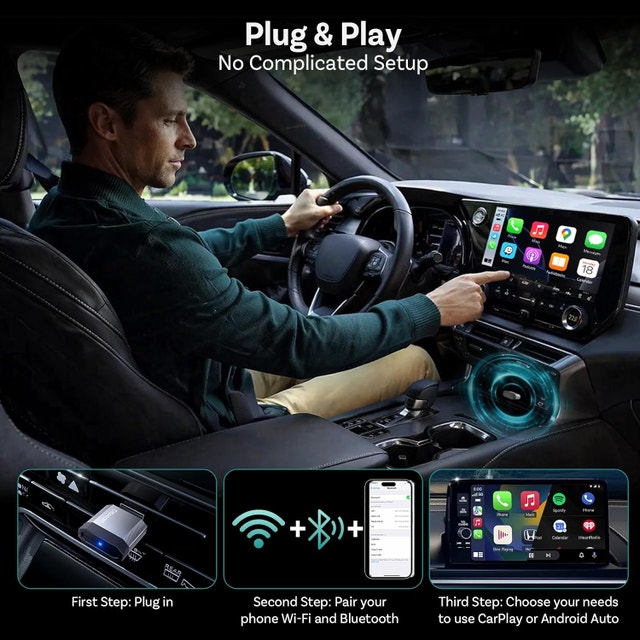 Mini Nova 2-in-1 Wireless CarPlay & Android Auto Adapter - photo 3