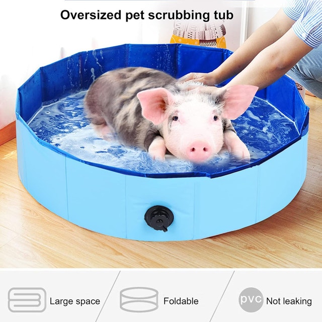 Foldable Pet Pool 80x30cm PVC Collapsible Dog Bath Tub - photo 2