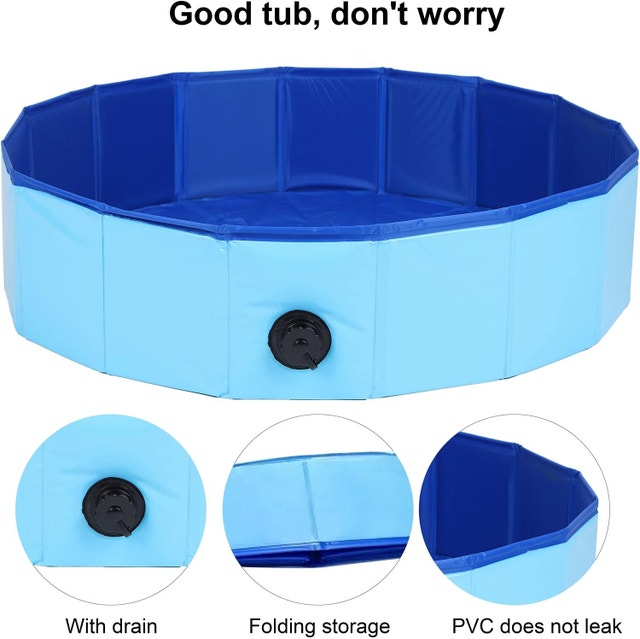 Foldable Pet Pool 80x30cm PVC Collapsible Dog Bath Tub - photo 3