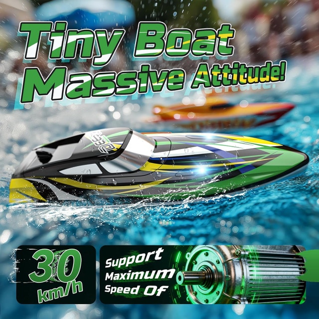 Fast RC Boat 30kmh LED Lights Self Righting Remote Control 2 Bat - photo 3