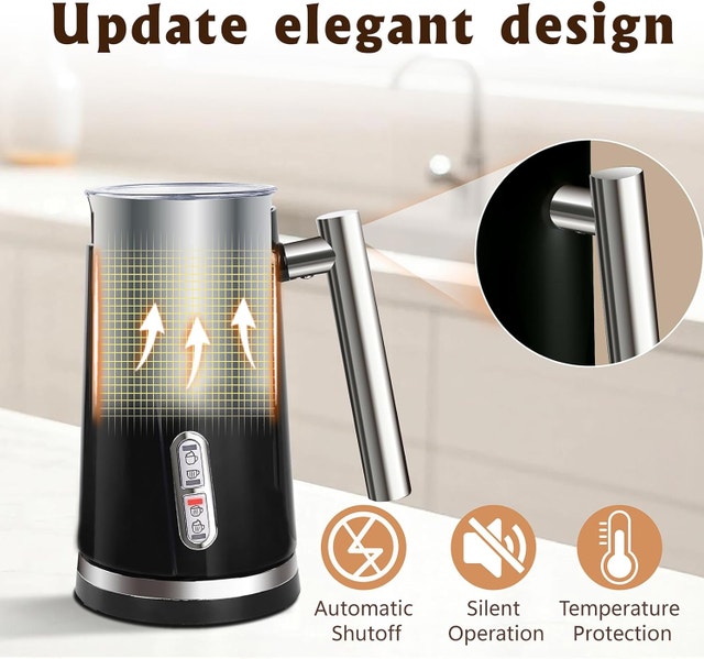 4-in-1 Electric Milk Frother & Steamer with Handle - photo 5