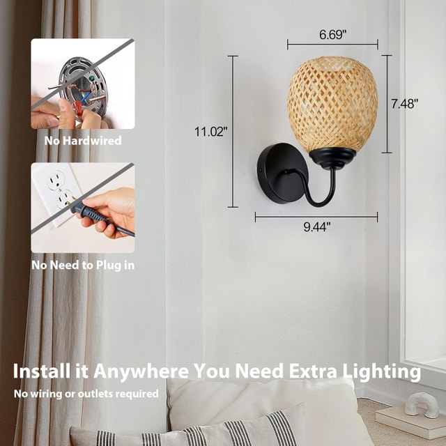 Rechargeable Wall Sconces Set of 2 RGB Remote Control - photo 3