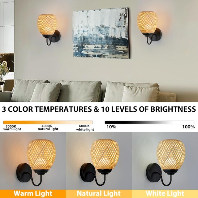 Rechargeable Wall Sconces Set of 2 RGB Remote Control - photo 4