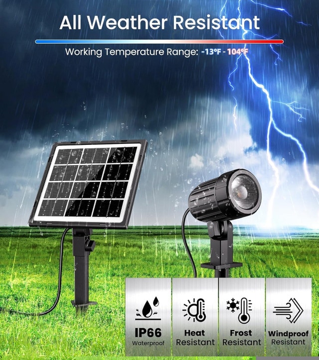 Solar Spotlights Low Voltage Landscape Lights with 3 Brightness - photo 4