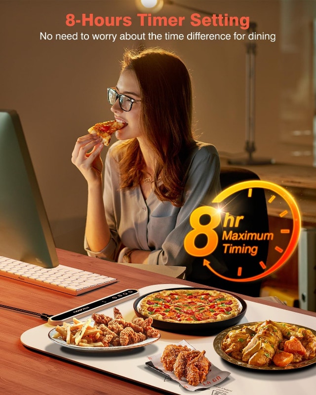 iTRUSOU Electric Food Warming Mat, Full Surface Heating, 7 Temps - photo 4