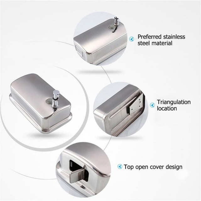 Two (2) Wall-Mounted 500ml Stainless Steel Soap Dispensers - photo 2