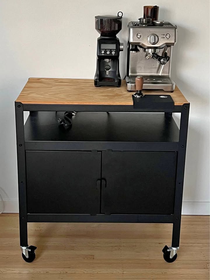 Ikea BROR utility cart, coffee station