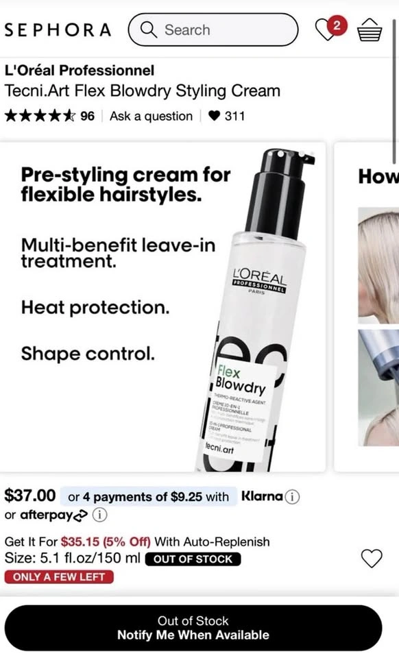 L'Oreal Blowdry Cream