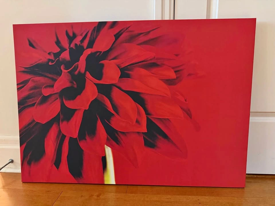 Red Dahlia Bouclair Canvas Artwork