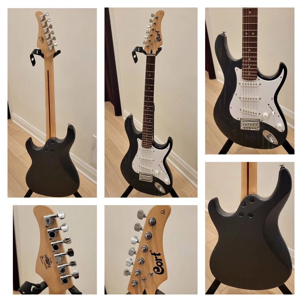 $200 Cort G100 Stratocaster Electric Guitar – Black
