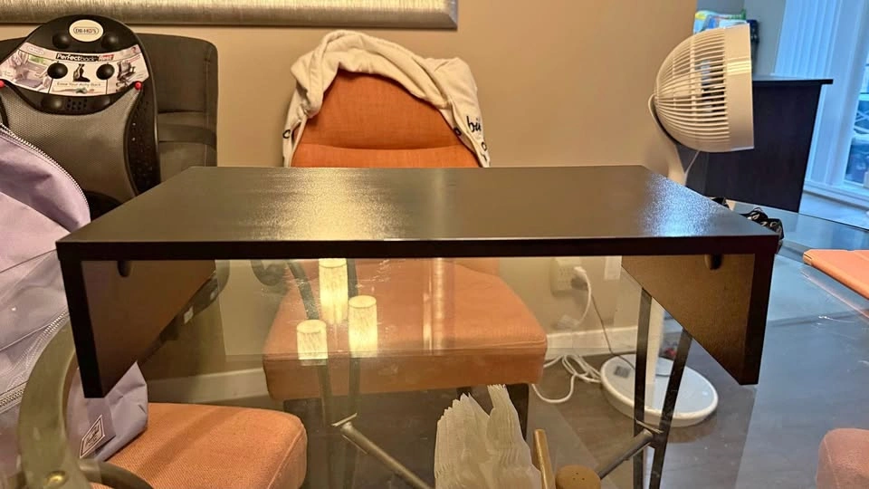 Black Wooden Monitor Stand / Desk Riser with Storage