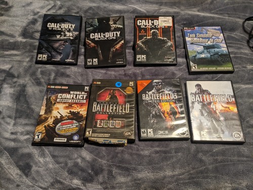 Lot of 7 Assorted War PC Games: COD/Battlefield/WOC