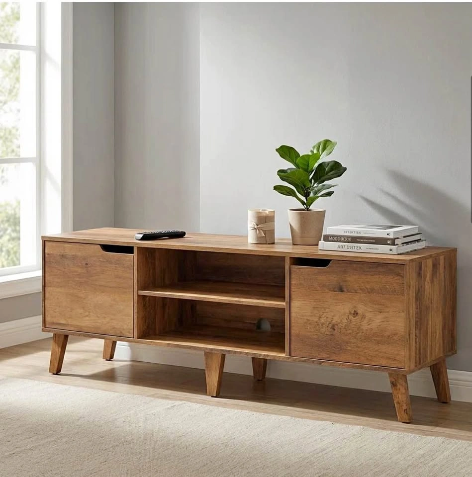 Mid-Century Modern Wood TV Stand Media Console