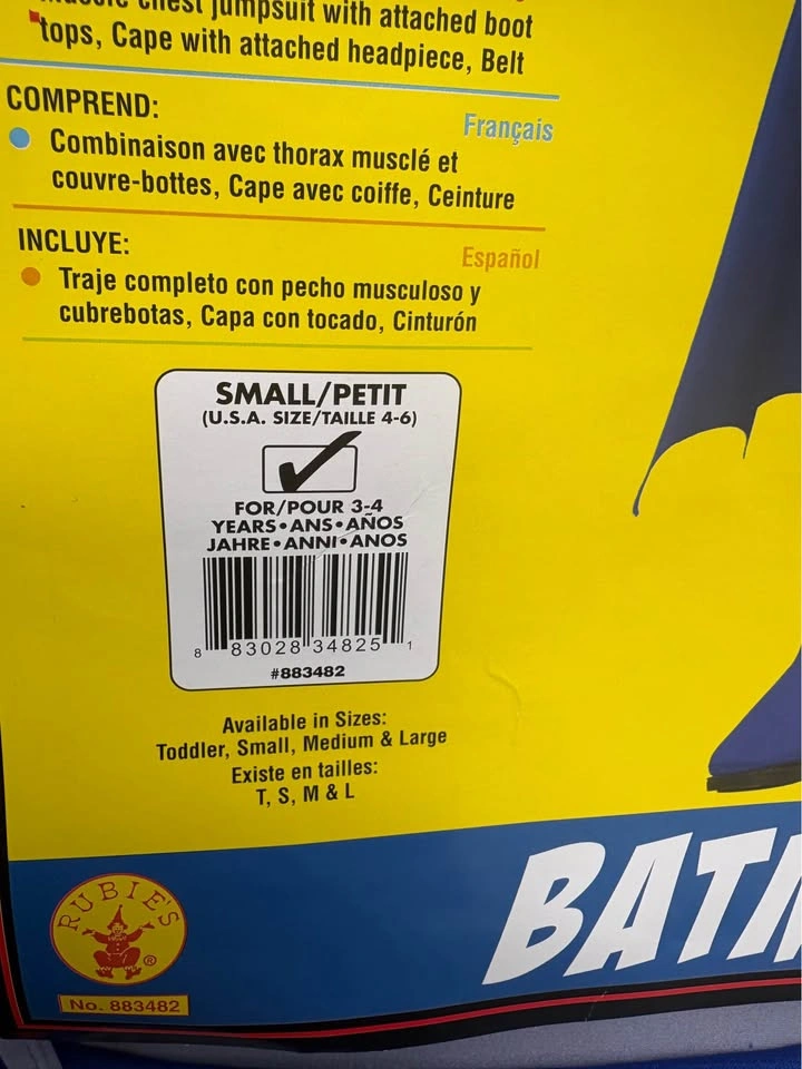 Unused and unopened Child’s Batman costume - photo 2